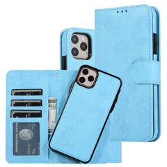 KLT888-2 Estuche retro 2 en 1 con tapa magnética horizontal desmontable de TPU + PU con soporte, ranuras para tarjetas, marco de fotos y billetera, para iPhone 11, para iPhone 11 Pro, para iPhone 11 Pro Max, para iPhone 6, para iPhone 6 Plus