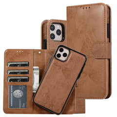 KLT888-2 Estuche retro 2 en 1 con tapa magnética horizontal desmontable de TPU + PU con soporte, ranuras para tarjetas, marco de fotos y billetera, para iPhone 11, para iPhone 11 Pro, para iPhone 11 Pro Max, para iPhone 6, para iPhone 6 Plus