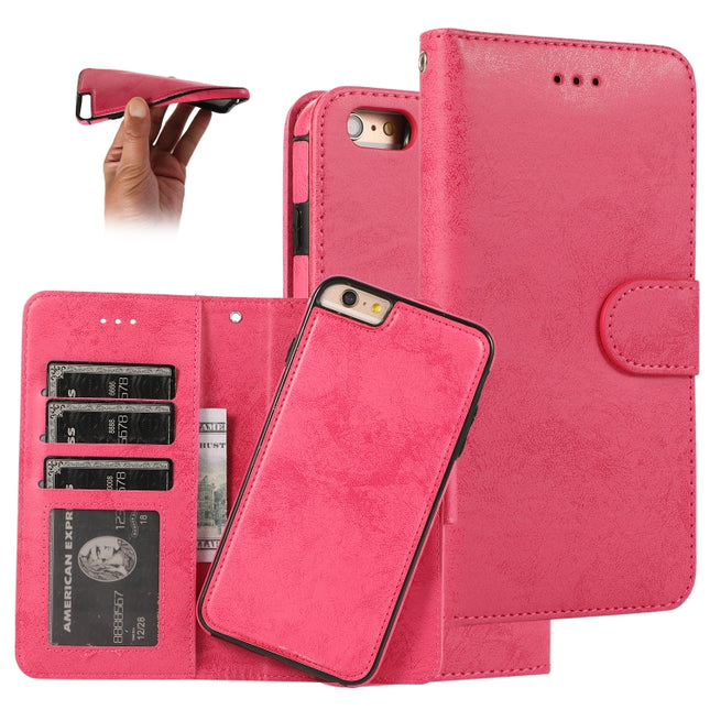 KLT888-2 Retro 2 in 1 Detachable Magnetic Horizontal Flip TPU + PU Leather Case with Holder & Card Slots & Photo Frame & Wallet, For iPhone 6 Plus, For iPhone SE 2022 / SE 2020 / 8 / 7, For iPhone 8 Plus / 7 Plus, For iPhone XS / X