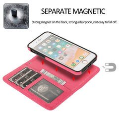 KLT888-2 Retro 2 in 1 Detachable Magnetic Horizontal Flip TPU + PU Leather Case with Holder & Card Slots & Photo Frame & Wallet, For iPhone SE 2022 / SE 2020 / 8 / 7, For iPhone 8 Plus / 7 Plus, For iPhone XS / X, For iPhone XR, For iPhone XS Max