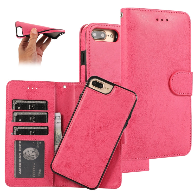 KLT888-2 Retro 2 in 1 Detachable Magnetic Horizontal Flip TPU + PU Leather Case with Holder & Card Slots & Photo Frame & Wallet, For iPhone 6 Plus, For iPhone SE 2022 / SE 2020 / 8 / 7, For iPhone 8 Plus / 7 Plus, For iPhone XS / X