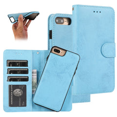 KLT888-2 Retro 2 in 1 Detachable Magnetic Horizontal Flip TPU + PU Leather Case with Holder & Card Slots & Photo Frame & Wallet, For iPhone SE 2022 / SE 2020 / 8 / 7, For iPhone 8 Plus / 7 Plus, For iPhone XS / X, For iPhone XR, For iPhone XS Max