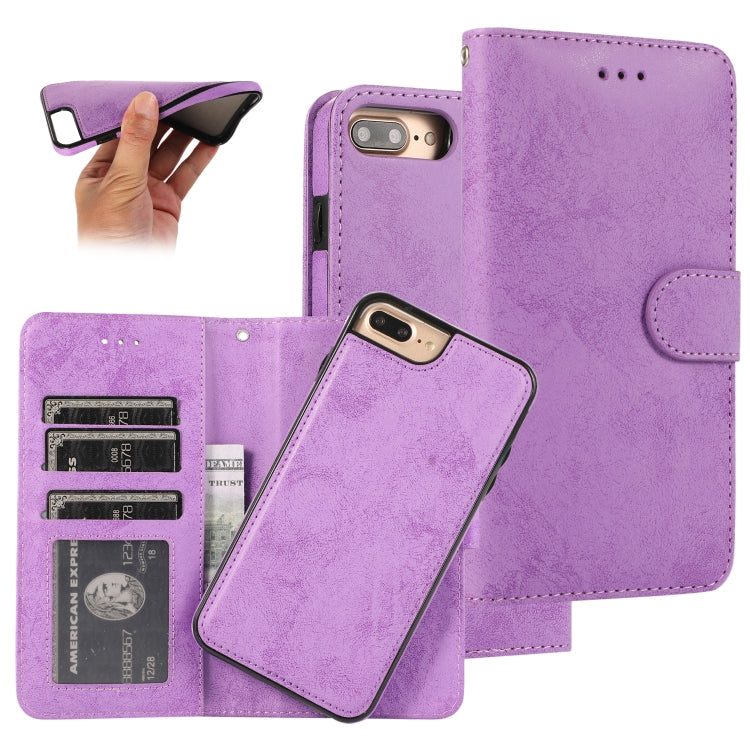 KLT888-2 Retro 2 in 1 Detachable Magnetic Horizontal Flip TPU + PU Leather Case with Holder & Card Slots & Photo Frame & Wallet, For iPhone 6 Plus, For iPhone SE 2022 / SE 2020 / 8 / 7, For iPhone 8 Plus / 7 Plus, For iPhone XS / X