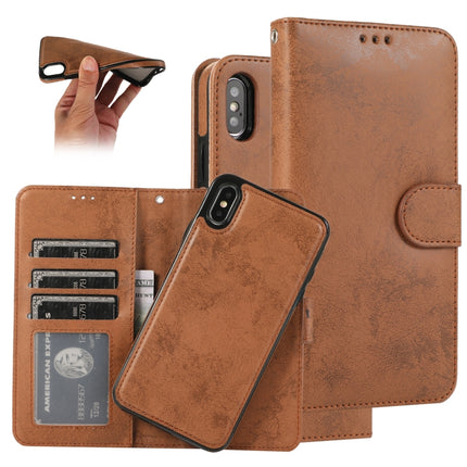 KLT888-2 Retro 2 en 1 Funda de cuero de TPU + PU con tapa horizontal magnética desmontable con soporte, ranuras para tarjetas, marco de fotos y billetera, para iPhone 12 mini, para iPhone 12/12 Pro, para iPhone 12 Pro Max