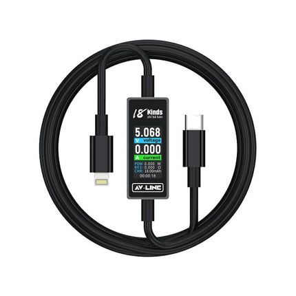 18 Kinds AV-Line Pro 1.2m Intelligent Detection Charging Data Cable, Type-C to  8 Pin, Type-C to Type-C