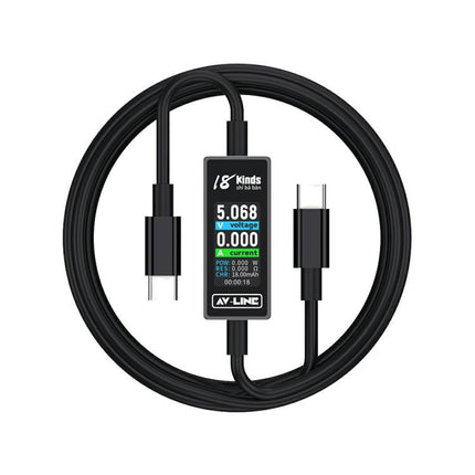 18 Kinds AV-Line Pro 1.2m Intelligent Detection Charging Data Cable, Type-C to  8 Pin, Type-C to Type-C