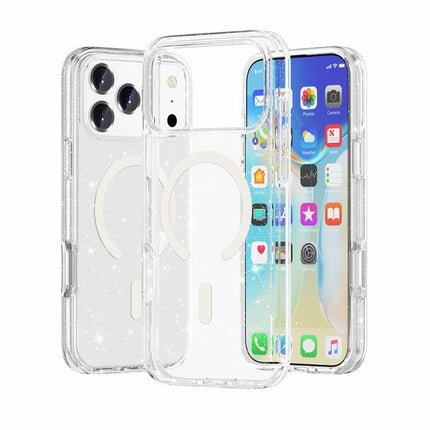 Terminator Style Glitter Powder MagSafe Magnetic Phone Case, For iPhone 18 Pro / 17 Pro, For iPhone 18 Pro Max / 17 Pro Max