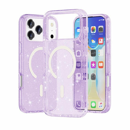 Terminator Style Glitter Powder MagSafe Magnetic Phone Case, For iPhone 18 Pro / 17 Pro, For iPhone 18 Pro Max / 17 Pro Max