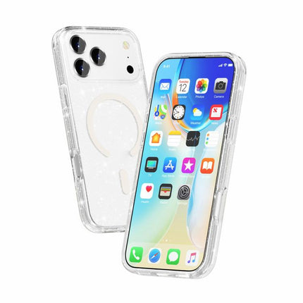 Terminator Style Glitter Powder MagSafe Magnetic Phone Case, For iPhone 18 Pro / 17 Pro, For iPhone 18 Pro Max / 17 Pro Max