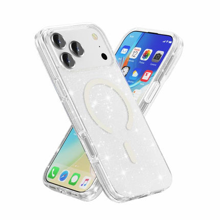 Terminator Style Glitter Powder MagSafe Magnetic Phone Case, For iPhone 18 Pro / 17 Pro, For iPhone 18 Pro Max / 17 Pro Max