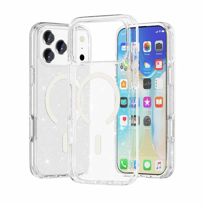 Terminator Style Glitter Powder MagSafe Magnetic Phone Case, For iPhone 18 Pro / 17 Pro, For iPhone 18 Pro Max / 17 Pro Max