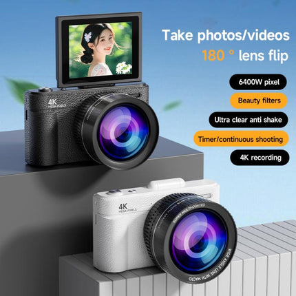 V5 64MP Retro Digital Camera 4K Recording 180 Flip Screen