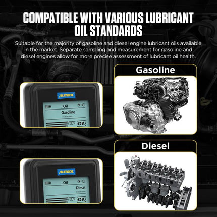 AUTOOL AS503 2.8 inch Backlit Display Car Engine Oil Tester Lubricating Oil Quality Analyzer, AS503
