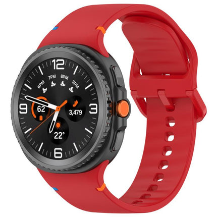 For Samsung Galaxy Watch8 Classic 46mm / Watch8 44mm / 40mm xDfind Stitched Solid Color Silicone Watch Band