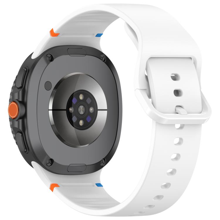 For Samsung Galaxy Watch8 Classic 46mm / Watch8 44mm / 40mm xDfind Stitched Solid Color Silicone Watch Band