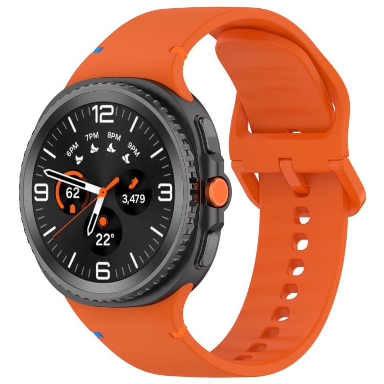 For Samsung Galaxy Watch8 Classic 46mm / Watch8 44mm / 40mm xDfind Stitched Solid Color Silicone Watch Band