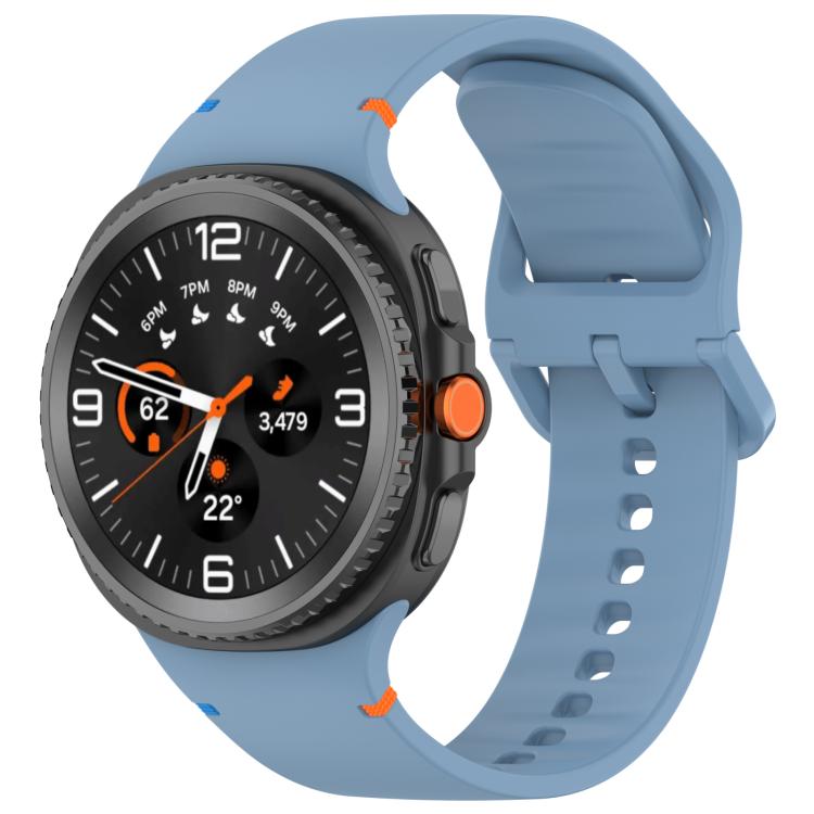 For Samsung Galaxy Watch8 Classic 46mm / Watch8 44mm / 40mm xDfind Stitched Solid Color Silicone Watch Band