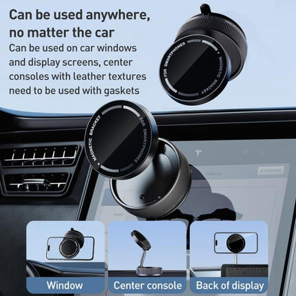 K10A Three-axis Folding Vacuum Adsorption Magnetic Car Phone Holder, K10A (White), K10A (Black), K10A (Grey)
