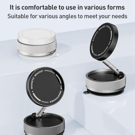 K10A Three-axis Folding Vacuum Adsorption Magnetic Car Phone Holder, K10A (White), K10A (Black), K10A (Grey)