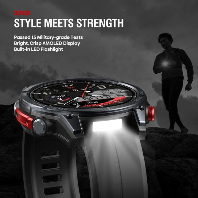 Zeblaze Stratos 4 Rugged Outdoor GPS Smart Watch 1.43 inch Screen 5 ATM & IP69K