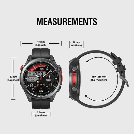 Zeblaze Stratos 4 Rugged Outdoor GPS Smart Watch 1.43 inch Screen 5 ATM & IP69K
