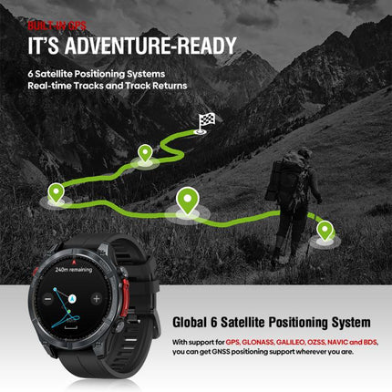 Zeblaze Stratos 4 Rugged Outdoor GPS Smart Watch 1.43 inch Screen 5 ATM & IP69K