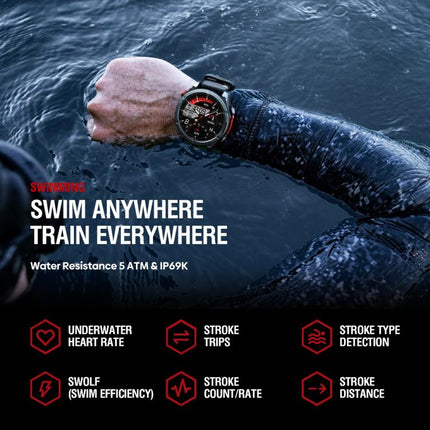 Zeblaze Stratos 4 Rugged Outdoor GPS Smart Watch 1.43 inch Screen 5 ATM & IP69K