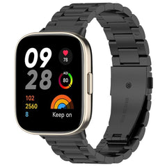 xDfind Three-Bead Stainless Steel Metal Watch Band