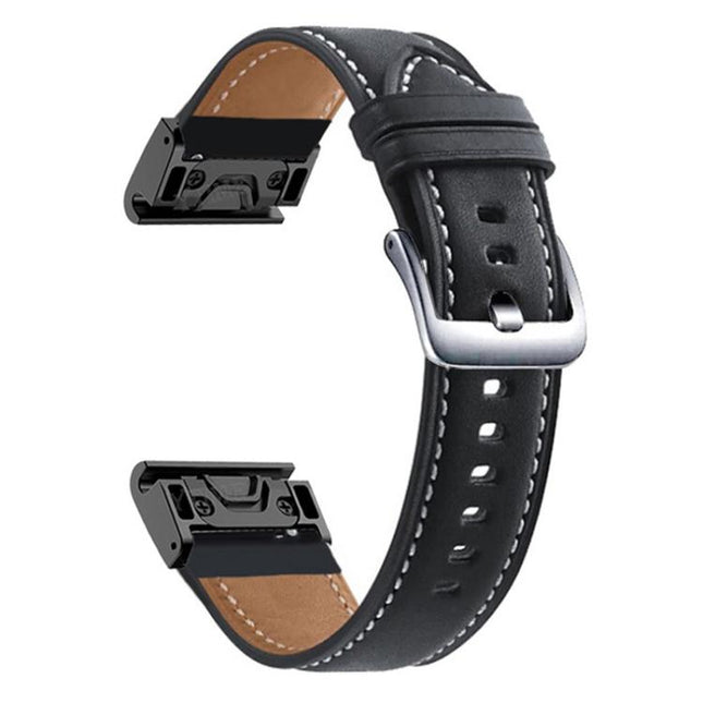 xDfind Silver Buckle Leather Quick Release Watch Band