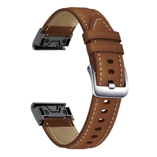 xDfind Silver Buckle Leather Quick Release Watch Band