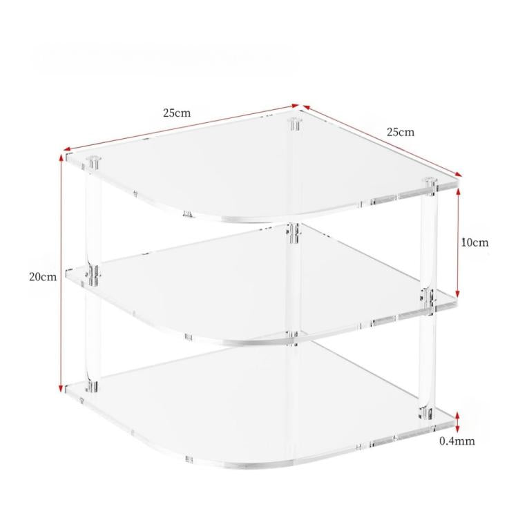 YX165 Acrylic 3 Tier Corner Plates and Bowls Organizer Shelf