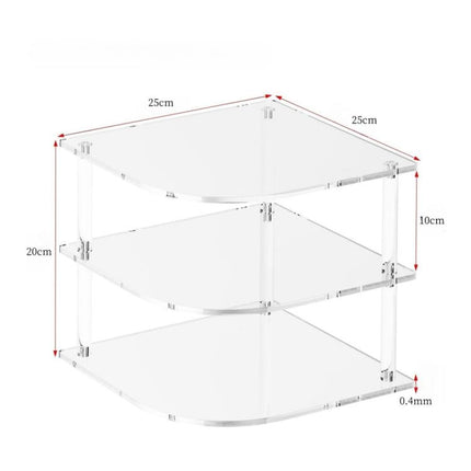 YX165 Acrylic 3 Tier Corner Plates and Bowls Organizer Shelf