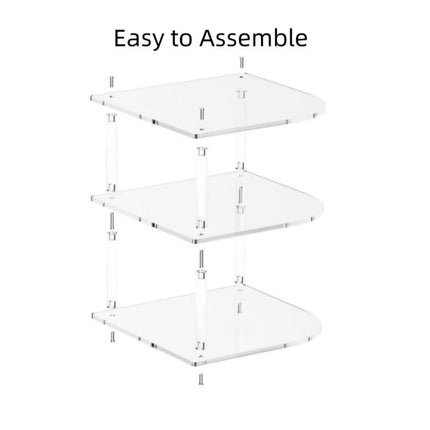 YX165 Acrylic 3 Tier Corner Plates and Bowls Organizer Shelf