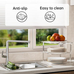 YX165 Acrylic 3 Tier Corner Plates and Bowls Organizer Shelf