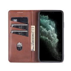 AZNS - Funda de piel con tapa horizontal con textura de piel de becerro magnética, ranuras para tarjetas, soporte y billetera, para iPhone 12 Pro Max, para iPhone 12/12 Pro, para iPhone 12 mini, para iPhone 11 Pro Max, para iPhone 11 Pro