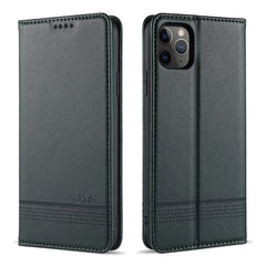 AZNS - Funda de piel con tapa horizontal con textura de piel de becerro magnética, ranuras para tarjetas, soporte y billetera, para iPhone 12 Pro Max, para iPhone 12/12 Pro, para iPhone 12 mini, para iPhone 11 Pro Max, para iPhone 11 Pro