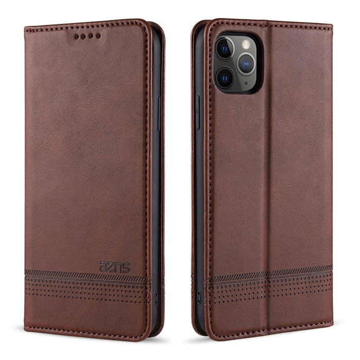 AZNS Magnetische horizontale Klapphülle aus Kalbsleder mit Kartenfächern, Halter und Geldbörse, für iPhone 11
