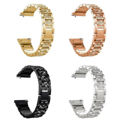 xDfind Diamond Jewelry Steel Watch Band, 20mm For Amazfit Active 2 / GTS4 Mini, 22mm For Huawei Watch GT5/GT5 Pro/4/4 Pro, 22mm For Fossil Gen 5 Carlyle/Julianna/Garrett, 12mm