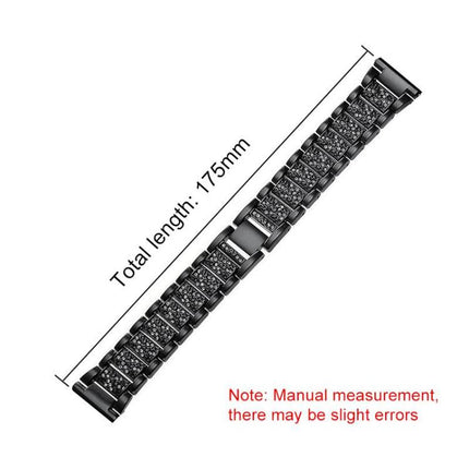 xDfind Diamond Jewelry Steel Watch Band, 20mm For Amazfit Active 2 / GTS4 Mini, 22mm For Huawei Watch GT5/GT5 Pro/4/4 Pro, 22mm For Fossil Gen 5 Carlyle/Julianna/Garrett, 12mm