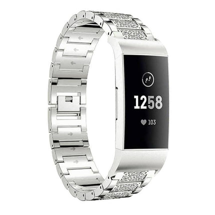 xDfind Diamond Jewelry Stainless Steel Watch Band, For Fitbit Charge 6 / 5 18mm, For Fitbit Versa 4 / 3 / Sense2 / 1 20mm, For Fitbit Inspire 2 / Ace 3 14mm, For Fitbit Charge 4 / 3 18mm