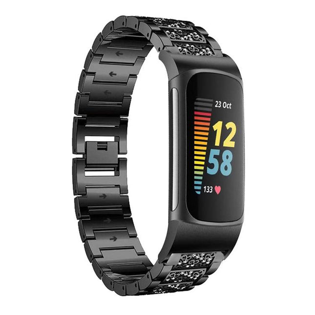 xDfind Diamond Jewelry Stainless Steel Watch Band, For Fitbit Charge 6 / 5 18mm, For Fitbit Inspire 3 12mm, For Fitbit Versa 4 / 3 / Sense2 / 1 20mm, For Fitbit Luxe / Special Edition 12mm, For Fitbit Inspire 2 / Ace 3 14mm, For Fitbit Charge 4 / 3 18mm