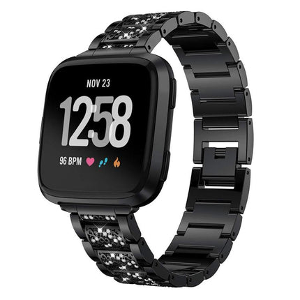 xDfind Diamond Jewelry Stainless Steel Watch Band, For Fitbit Charge 6 / 5 18mm, For Fitbit Versa 4 / 3 / Sense2 / 1 20mm, For Fitbit Inspire 2 / Ace 3 14mm, For Fitbit Charge 4 / 3 18mm