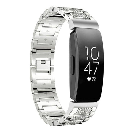 xDfind Diamond Jewelry Stainless Steel Watch Band, For Fitbit Charge 6 / 5 18mm, For Fitbit Versa 4 / 3 / Sense2 / 1 20mm, For Fitbit Inspire 2 / Ace 3 14mm, For Fitbit Charge 4 / 3 18mm