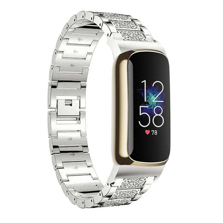 xDfind Diamond Jewelry Stainless Steel Watch Band, For Fitbit Charge 6 / 5 18mm, For Fitbit Inspire 3 12mm, For Fitbit Versa 4 / 3 / Sense2 / 1 20mm, For Fitbit Luxe / Special Edition 12mm, For Fitbit Inspire 2 / Ace 3 14mm, For Fitbit Charge 4 / 3 18mm