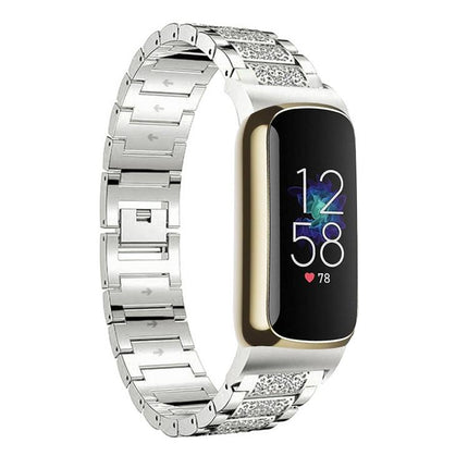 xDfind Diamond Jewelry Stainless Steel Watch Band, For Fitbit Charge 6 / 5 18mm, For Fitbit Inspire 3 12mm, For Fitbit Versa 4 / 3 / Sense2 / 1 20mm, For Fitbit Luxe / Special Edition 12mm, For Fitbit Inspire 2 / Ace 3 14mm, For Fitbit Charge 4 / 3 18mm