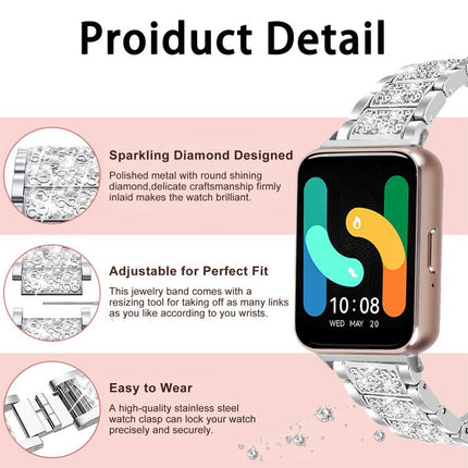 xDfind Diamond Jewelry Stainless Steel Watch Band, For Galaxy Watch Ultra2 2026 / 2025 / 1 2024, For Galaxy Watch9 / 8 / 8 Classic, For Samsung Galaxy Watch7 / FE / 6 / 5 / 4, For Samsung Galaxy Fit3