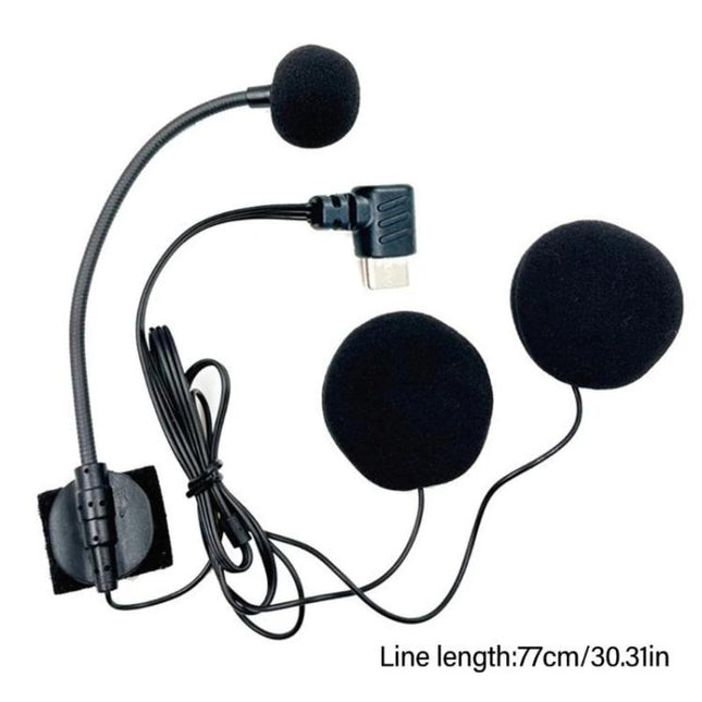 Type-C Elbow Motorcycle Half Helmet Intercom Headset Microphone