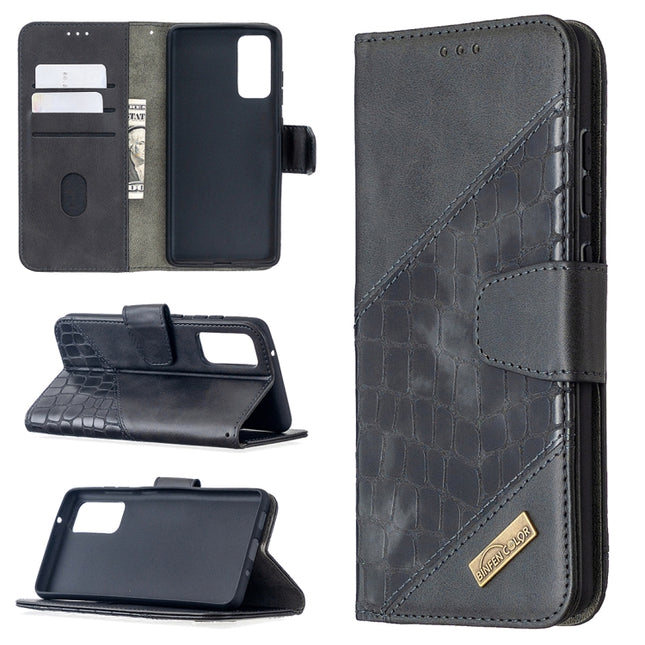 Matching Color Crocodile Texture Horizontal Flip PU Leather Case with Wallet & Holder & Card Slots, For Galaxy S20 FE 5G / S20 Lite