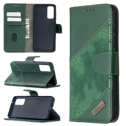 Matching Color Crocodile Texture Horizontal Flip PU Leather Case with Wallet & Holder & Card Slots, For Galaxy S20 FE 5G / S20 Lite