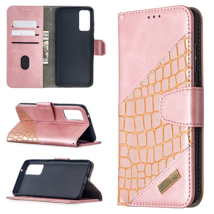 Matching Color Crocodile Texture Horizontal Flip PU Leather Case with Wallet & Holder & Card Slots, For Galaxy S20 FE 5G / S20 Lite